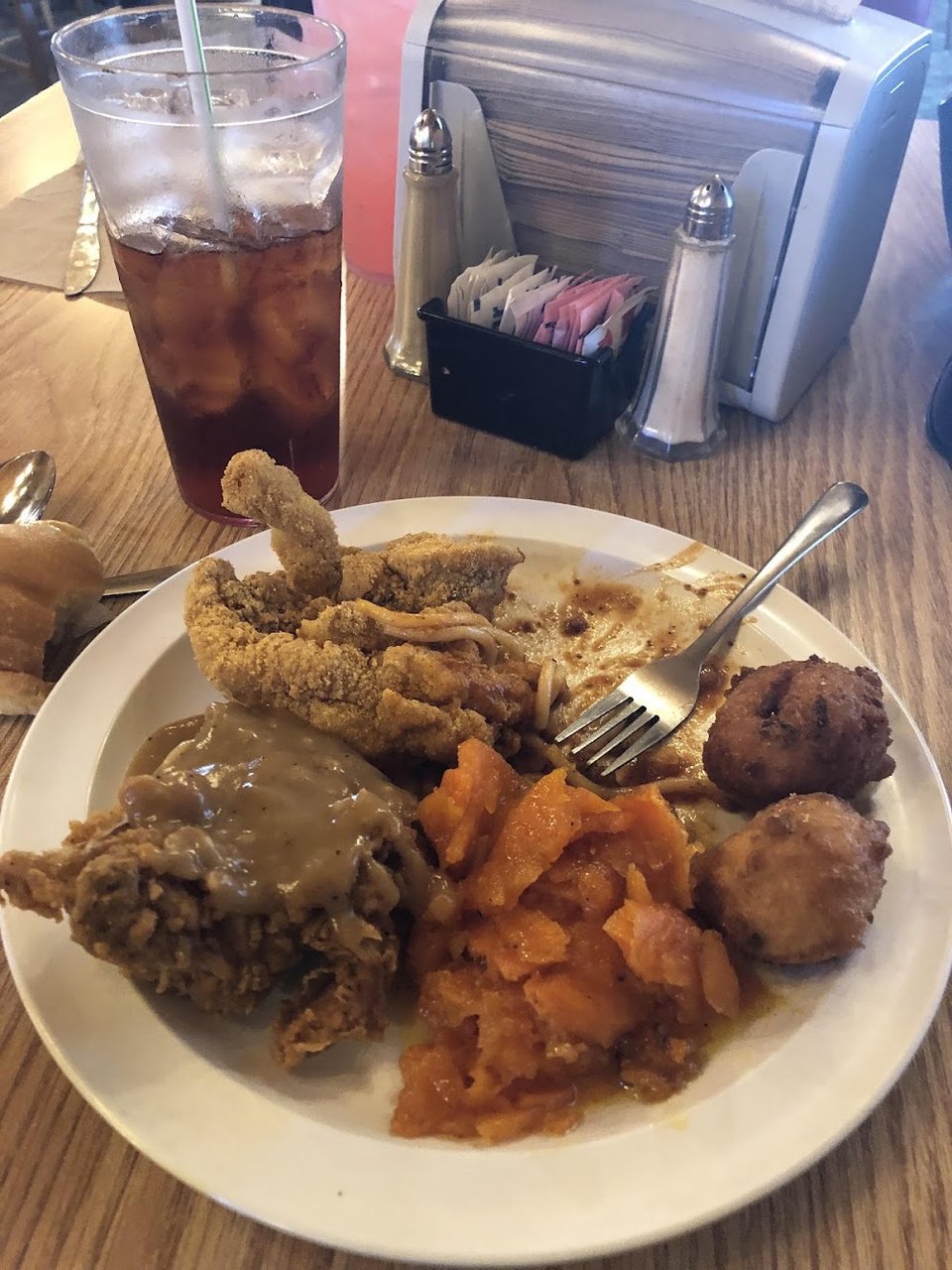 Dessert menu with pudding, pie, and cobbler.