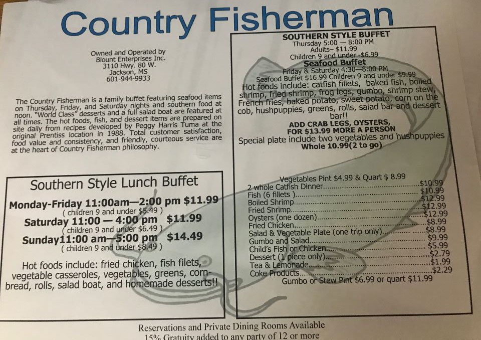 Simple menu layout listing lunch and weekend items.
