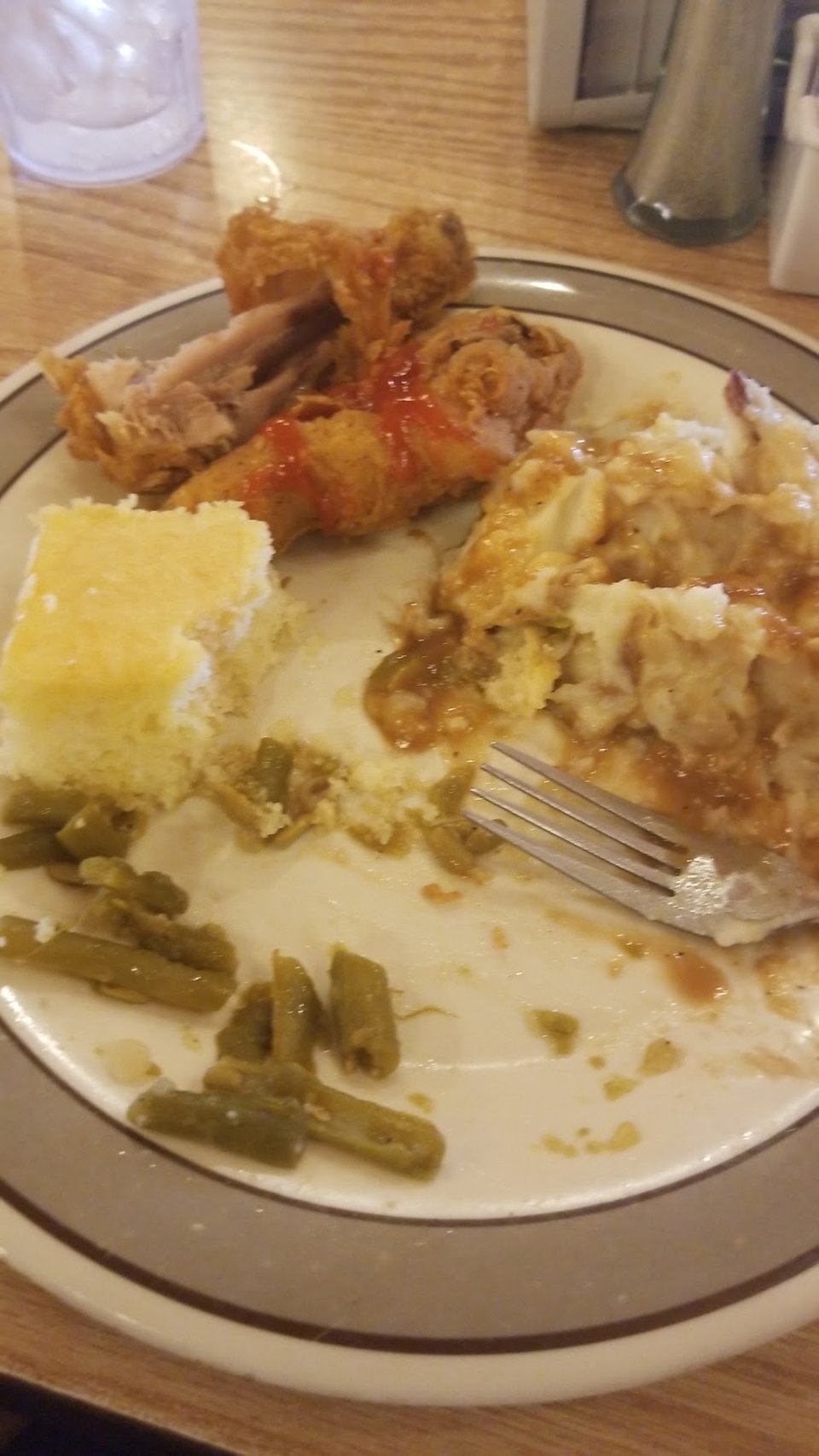 Mashed Potatoes and Gravy and Fried Chicken